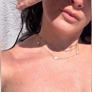 14k gold mother of pearl necklace 🫶🏼